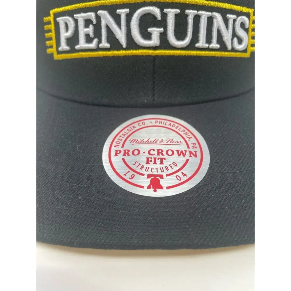 Pittsburgh Penguins Hat Mitchell & Ness Snapback‎ Adjustable Cap Side Patch NEW